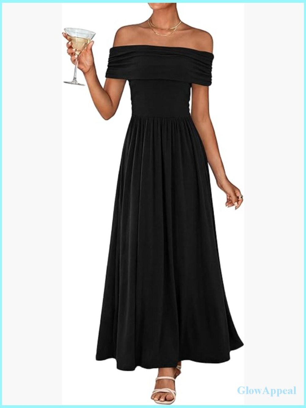 Off Shoulder Maxi Dress With Pockets, Pleated Ruched Formal Party Wear